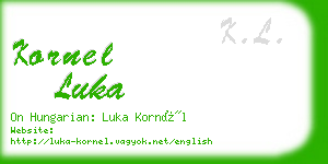 kornel luka business card